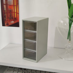 1pc Transparent Drawer Four grid Desktop Storage Box For Cosmetics
