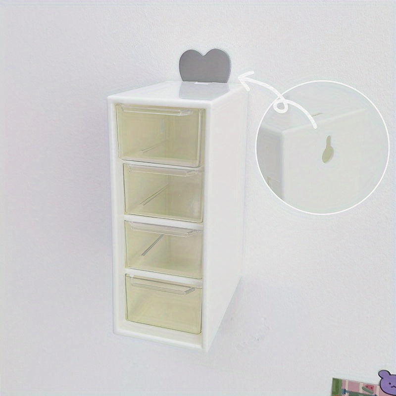 1pc Transparent Drawer Four grid Desktop Storage Box For Cosmetics
