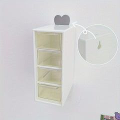 1pc Transparent Drawer Four grid Desktop Storage Box For Cosmetics
