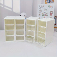 1pc Transparent Drawer Four grid Desktop Storage Box For Cosmetics