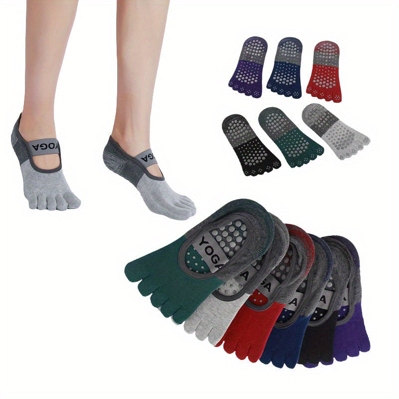 5-Toe Non-slip Yoga Socks Grip Dance Breathable