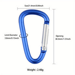 20pcs Aluminum Spring Snap Hook Clip Keychain for Camping Daily Use