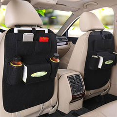 Car Backseat Organizer Pocket With Tablet Holder Seat Back Kick Mats