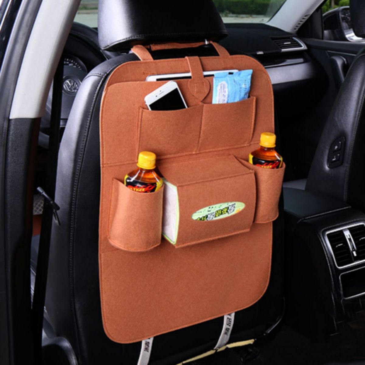 Car Backseat Organizer Pocket With Tablet Holder Seat Back Kick Mats