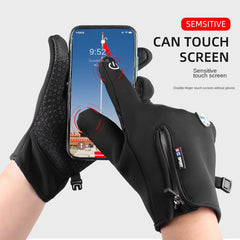 Warm Windproof Cycling Gloves Touch Screen Zipper Fall Winter Outdoor Sports