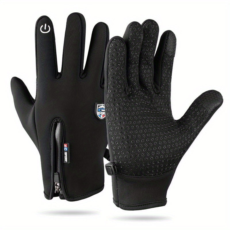 Warm Windproof Cycling Gloves Touch Screen Zipper Fall Winter Outdoor Sports