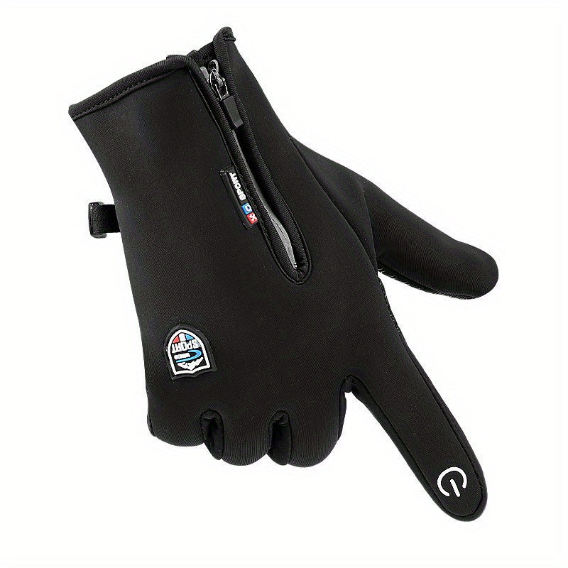 Warm Windproof Cycling Gloves Touch Screen Zipper Fall Winter Outdoor Sports