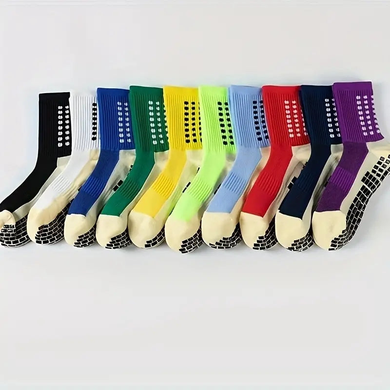 Men's Anti Slip Football Socks Thickened Sports Basketball Running Crew Socks