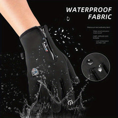 Warm Windproof Cycling Gloves Touch Screen Zipper Fall Winter Outdoor Sports
