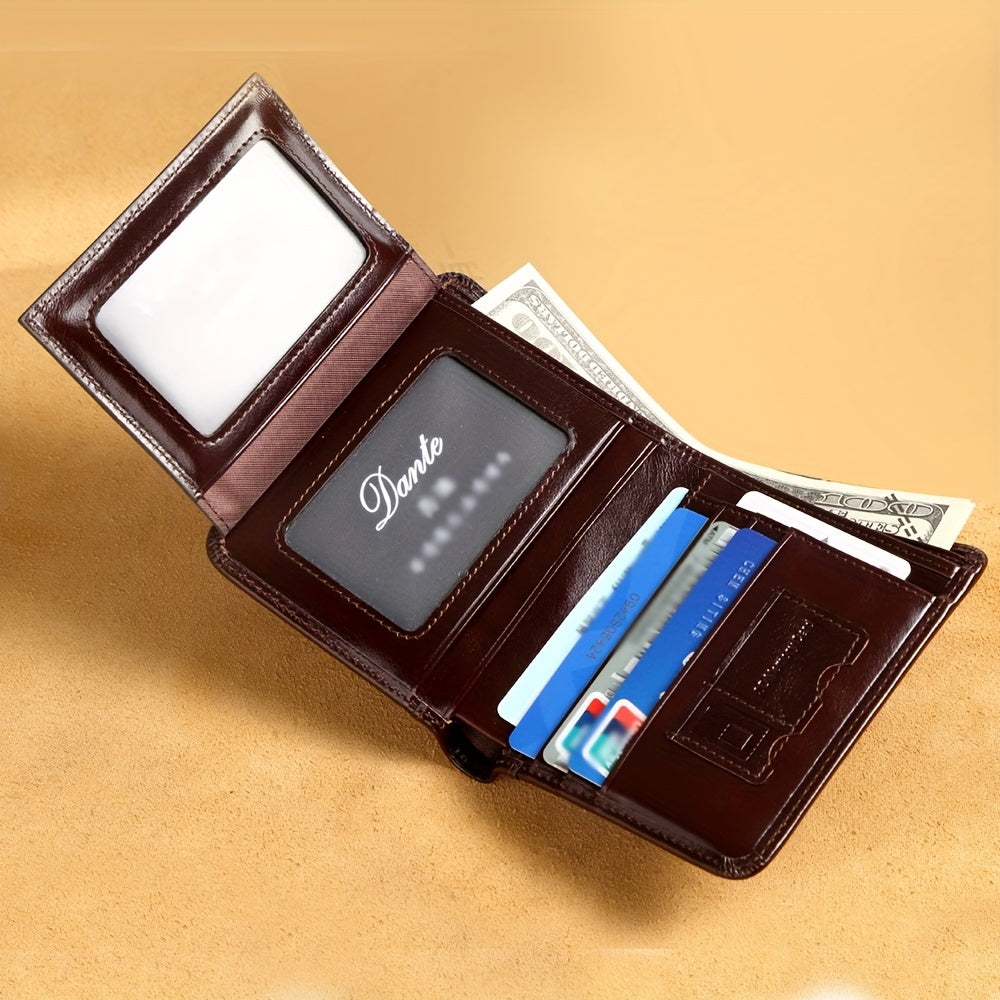 Men's Leather Wallet RFID Blocking Card Holder
