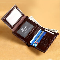 Men's Leather Wallet RFID Blocking Card Holder