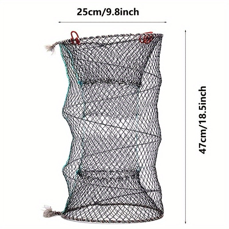 Foldable 3-Layer Fishing Trap Cage Telescopic Net for Shrimp, Crab, Eel