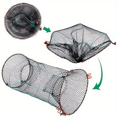 Foldable 3-Layer Fishing Trap Cage Telescopic Net for Shrimp, Crab, Eel