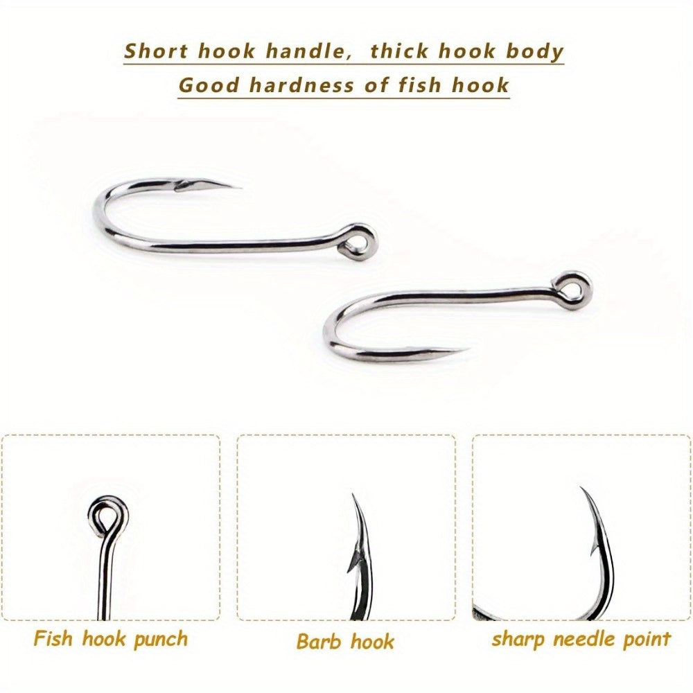 500pcs Mixed Sizes Fishing Hook Set Barbed Hooks With Eye Fishing Tackle