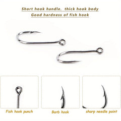 500pcs Mixed Sizes Fishing Hook Set Barbed Hooks With Eye Fishing Tackle