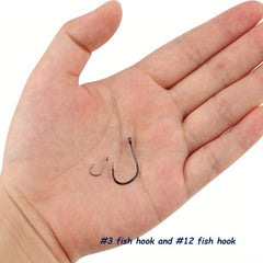 500pcs Mixed Sizes Fishing Hook Set Barbed Hooks With Eye Fishing Tackle