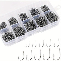 500pcs Mixed Sizes Fishing Hook Set Barbed Hooks With Eye Fishing Tackle