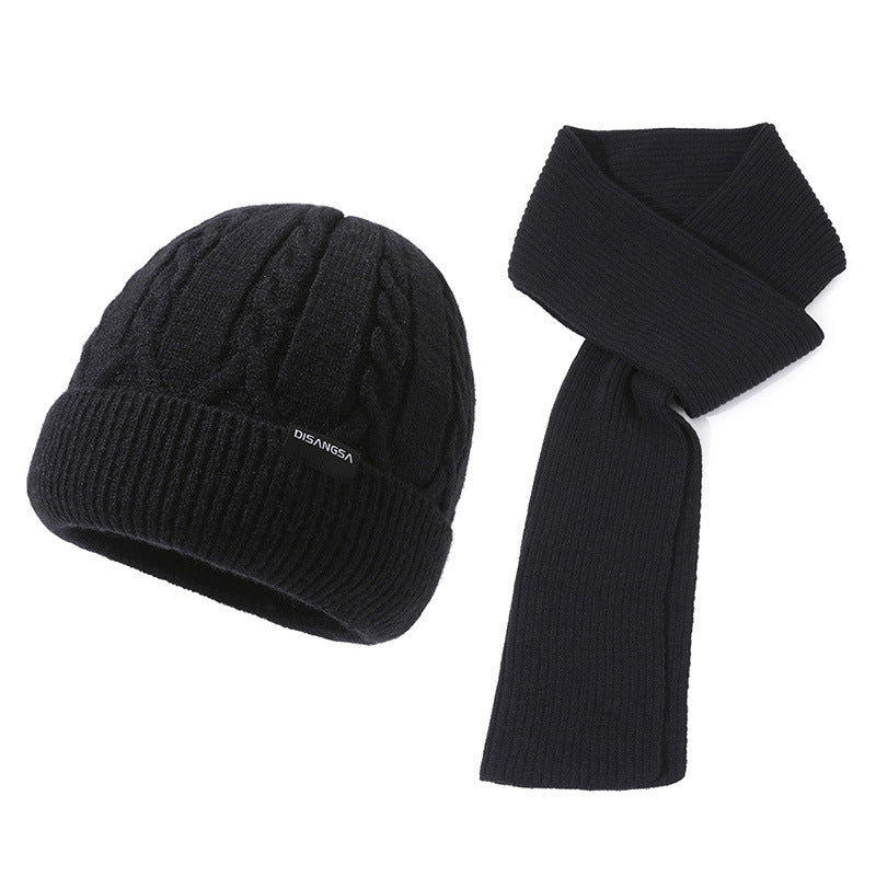 Knitted Hat Scarf Gloves Winter Beanie Neck Scarf Anti Slip Gloves