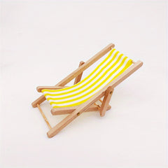 4pcs Foldable Wooden Beach Chair Dollhouse Furniture