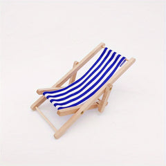 4pcs Foldable Wooden Beach Chair Dollhouse Furniture