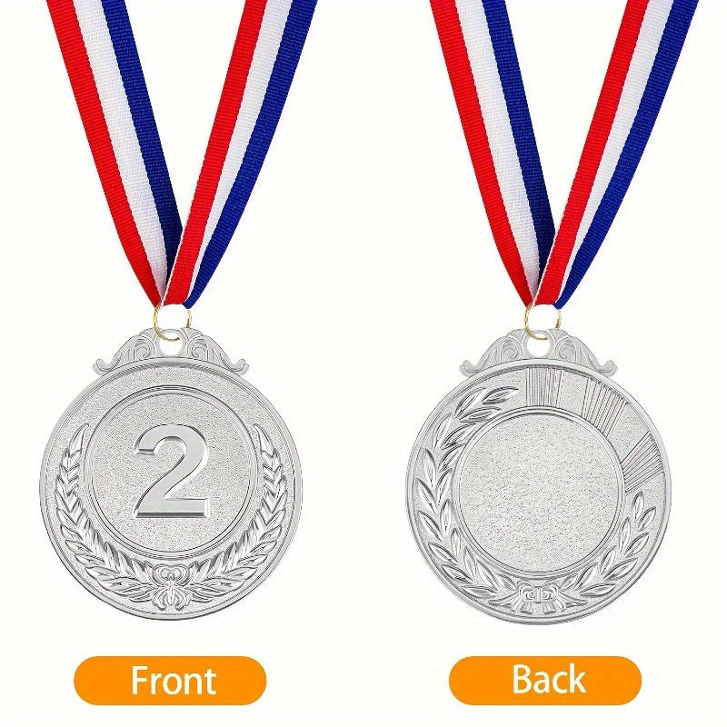 3pcs Style Medals Golden, Silver, Bronze with Neck Ribbon