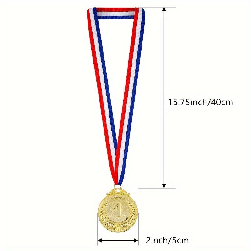 3pcs Style Medals Golden, Silver, Bronze with Neck Ribbon