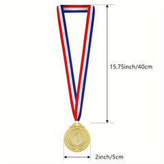 3pcs Style Medals Golden, Silver, Bronze with Neck Ribbon
