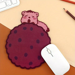 Cartoon Cookie Bear Mouse Pad Cute Design, Non-slip Mini Keyboard Pad