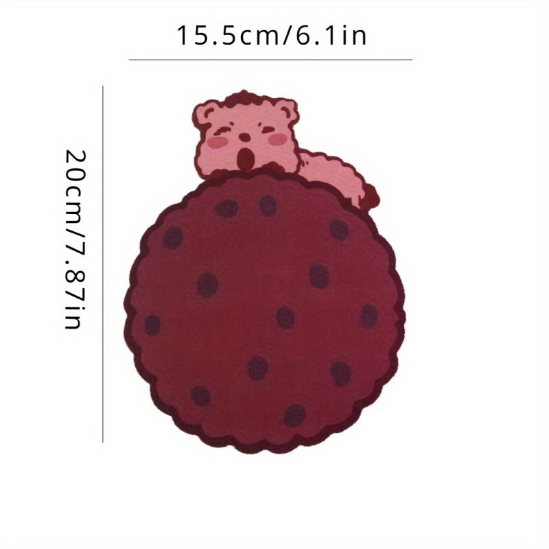 Cartoon Cookie Bear Mouse Pad Cute Design, Non-slip Mini Keyboard Pad