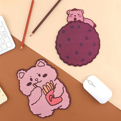Cartoon Cookie Bear Mouse Pad Cute Design, Non-slip Mini Keyboard Pad