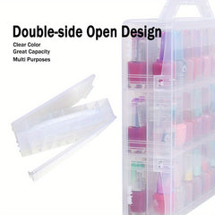 48-Bottle Nail Polish Holder Organizer Adjustable Dividers Space Saver Case