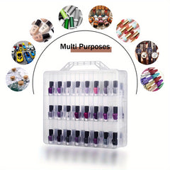 48-Bottle Nail Polish Holder Organizer Adjustable Dividers Space Saver Case