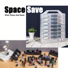 48-Bottle Nail Polish Holder Organizer Adjustable Dividers Space Saver Case