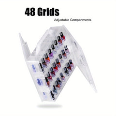 48-Bottle Nail Polish Holder Organizer Adjustable Dividers Space Saver Case