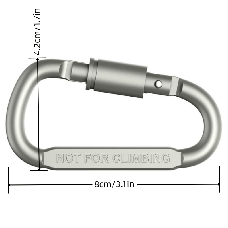 2pcs Aluminum D Ring Locking Buckle for Camping & Hiking