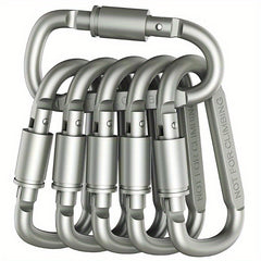 2pcs Aluminum D Ring Locking Buckle for Camping & Hiking