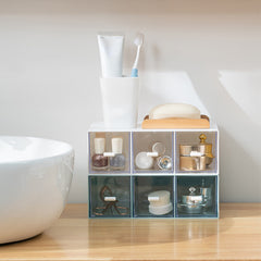 Desktop Storage Box Vertical & Horizontal, Transparent Drawer