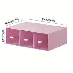 Desktop Storage Box Vertical & Horizontal, Transparent Drawer