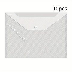 5pcs Transparent Waterproof File Bag Large Capacity Office Supplies