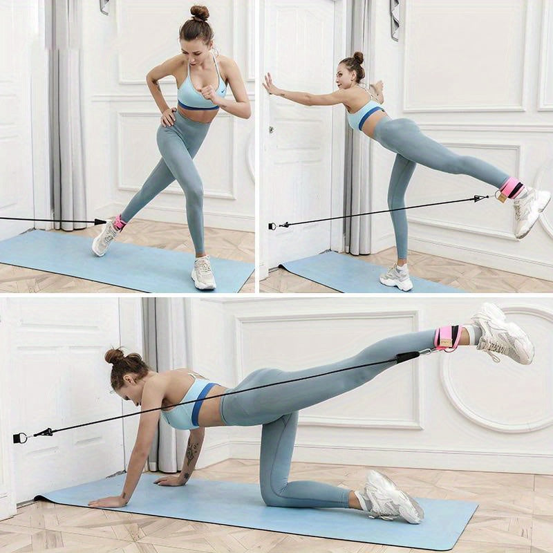Sport Ankle Strap Set Cable Machine Fitness Feet Support D Ring Ankle Cuffs