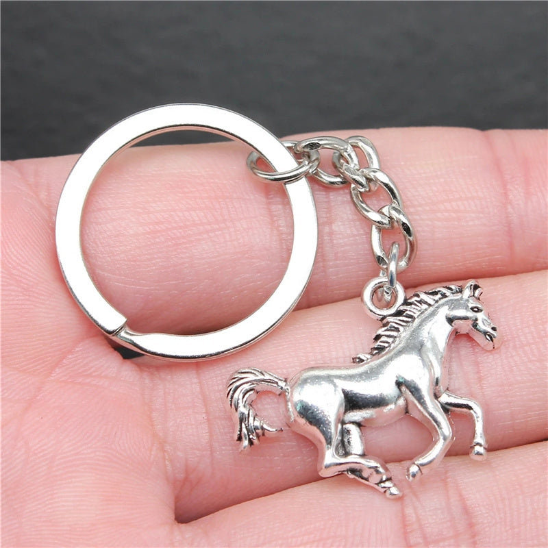 Vintage Horse Pendant Keyring Bag Purse Keychain for Women Girls