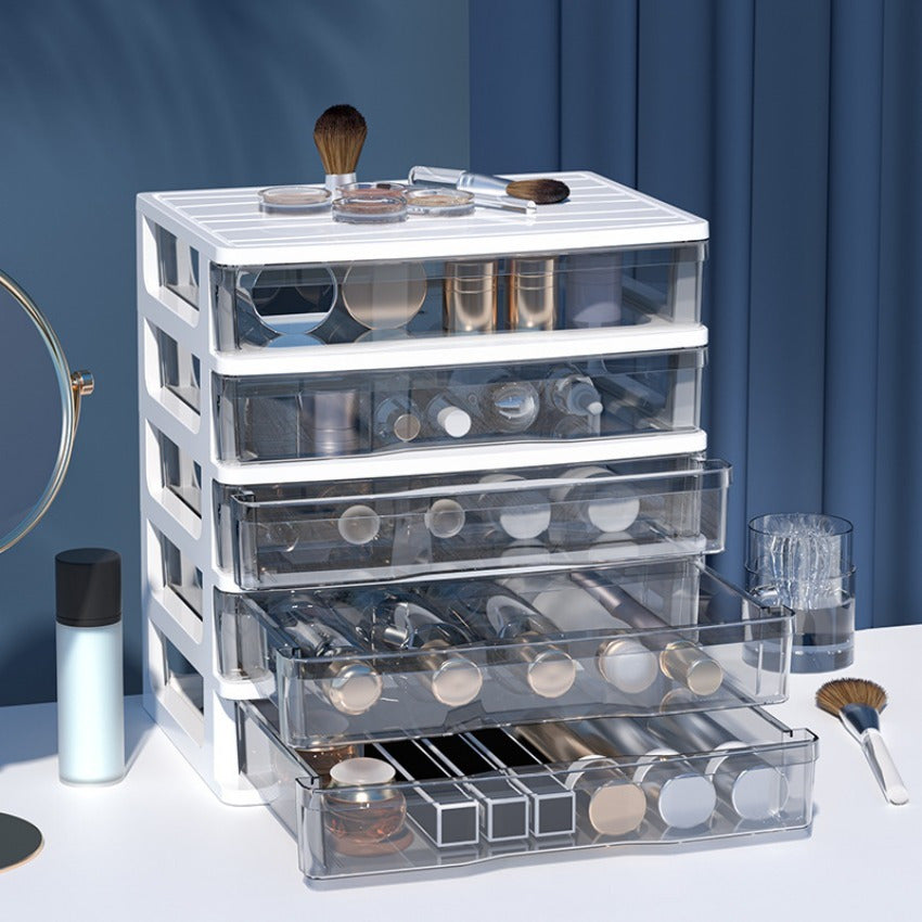 Cosmetics Sundries Transparent Drawer Organizer Desktop Storage Box