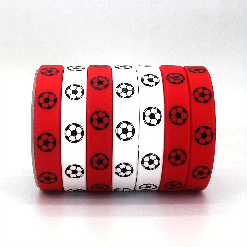 10 Pcs Rubber Wrist Band Football Sports Printed Silicone Bracelet