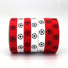 10 Pcs Rubber Wrist Band Football Sports Printed Silicone Bracelet