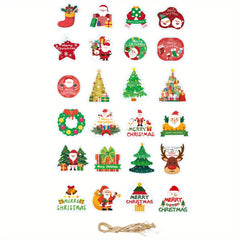 24pcs Christmas Hanging Ornaments Tree Decorations Party Decor