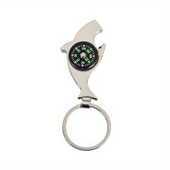 Metal Shark Keychain Compass Bottle Opener Outdoor Camping Hiking