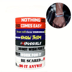 10pcs Inspirational Quotes Silicone Bracelets with Motivational Sayings