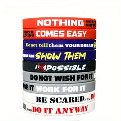 10pcs Inspirational Quotes Silicone Bracelets with Motivational Sayings