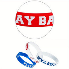 Set of 8 Baseball Silicone Wristbands - Sporty Inspirational Rubber Bracelets