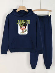 Heartbroken Boy Graphic Hoodies Jogger Pants Set For Girls Spring Fall